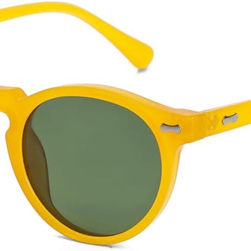 Vintage Polarized Sunglasses for Men Round Sunglasses UV400 Protection Retro Han